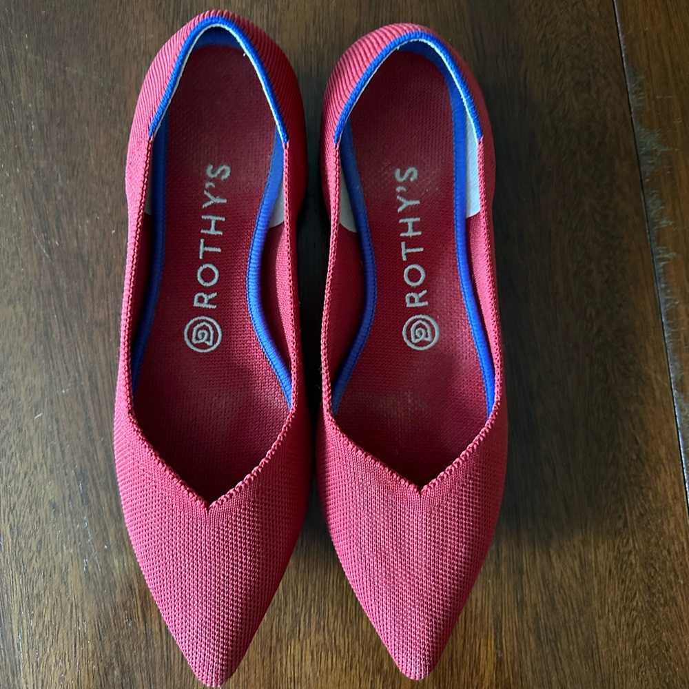 Rothy's red flats, size 7.5